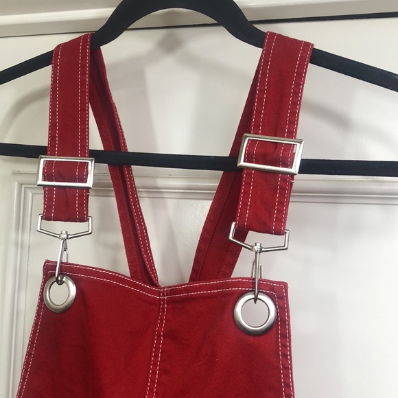 Wild Fable red shortalls with utility pockets. - Picture 7 of 9